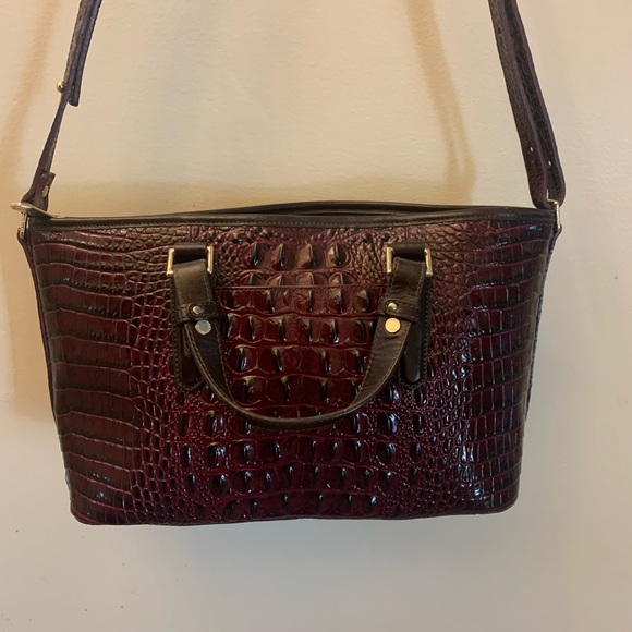 BRAHMIN handbag, burgundy leather and mohair! 👜 - Picture 4 of 7